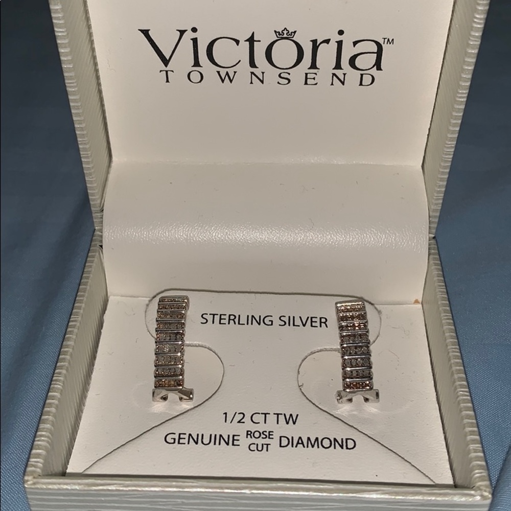 1/2 CT Rose Cut Diamond Earrings NWT